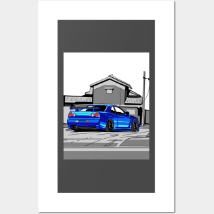 NISSAN skyline r34 gtr godzilla jdm japan paul walker fast and furious Posters and Art